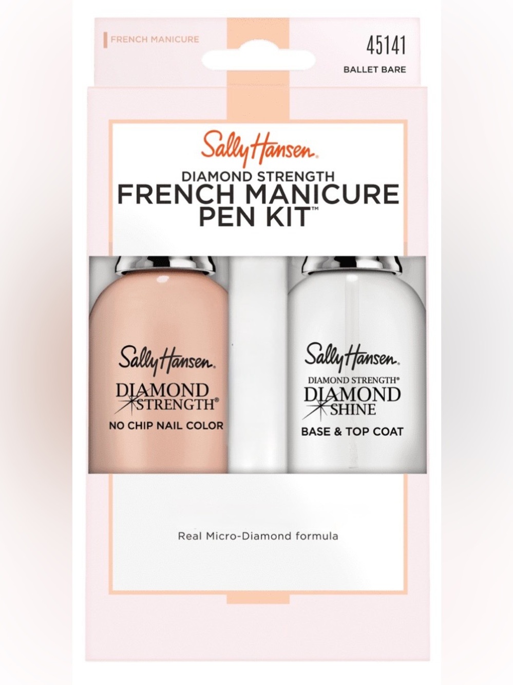 Sally Hansen Diamond Strength French Manicure Pen Kit Ballet Bare- Pink & Clear